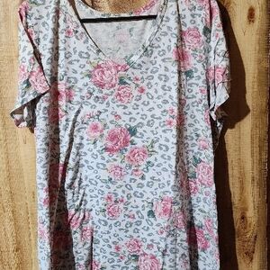 Floral V-Neck Women's Top